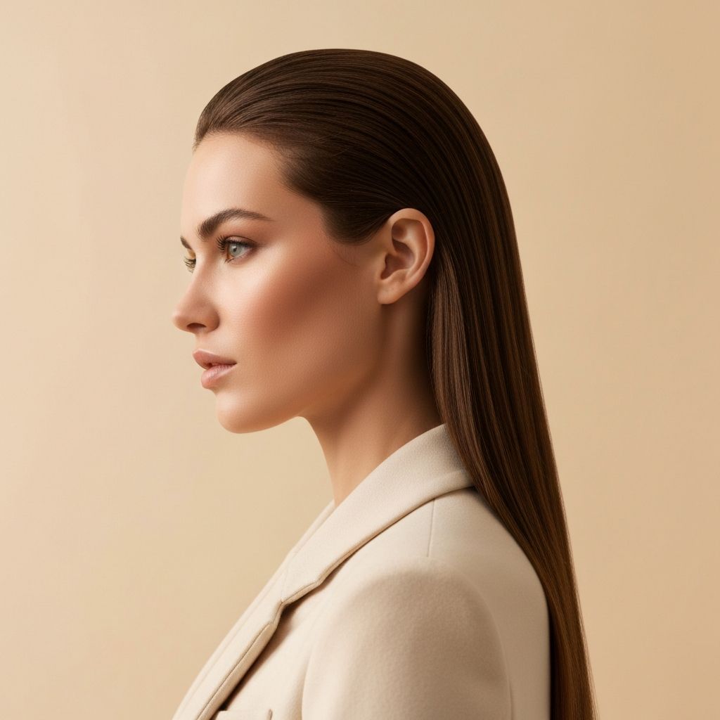 Glatte Haare Brunette